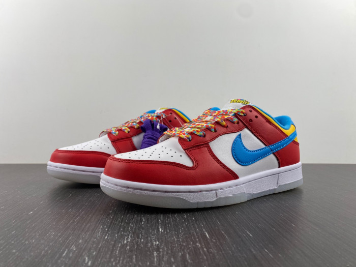 lebron james x nike dunk low “fruity pebbles” dh8009-600