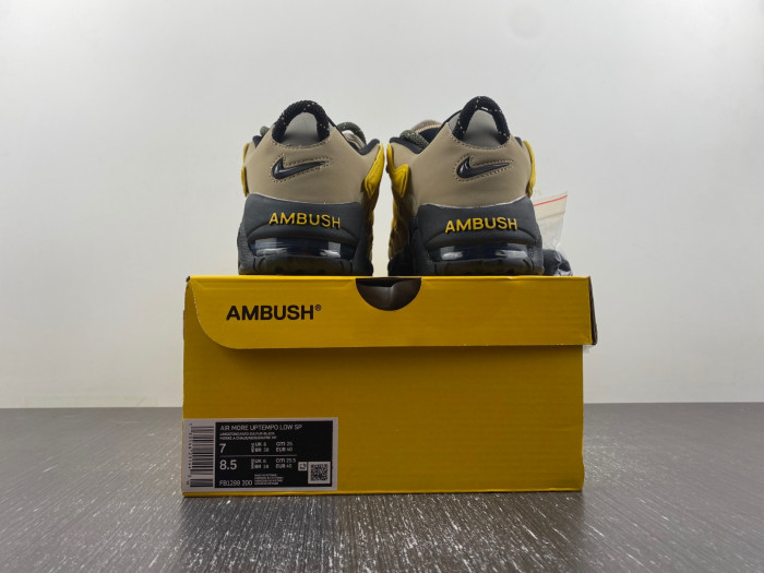 ambush x nike air more uptempo low “limestone” fb1299-200