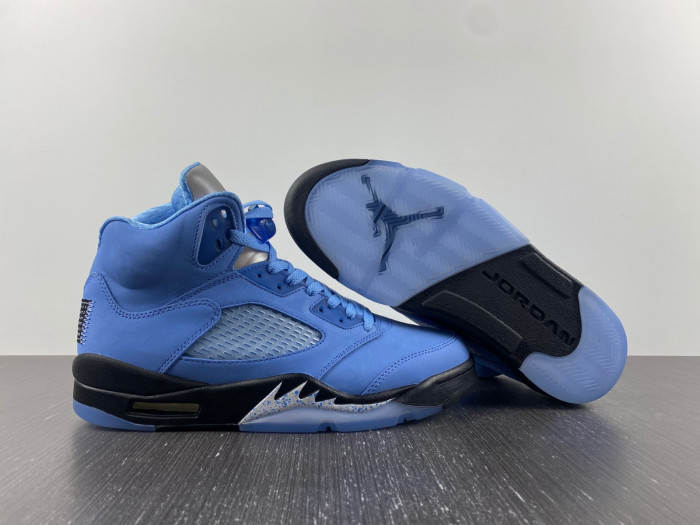 air jordan 5 “unc” university blue/black-white dv1310-401
