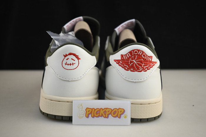 travis scott x air jordan 1 low og “medium olive” dm7866-200