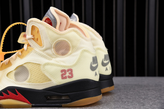 off-w x air jordan 5 sail dh8565-100