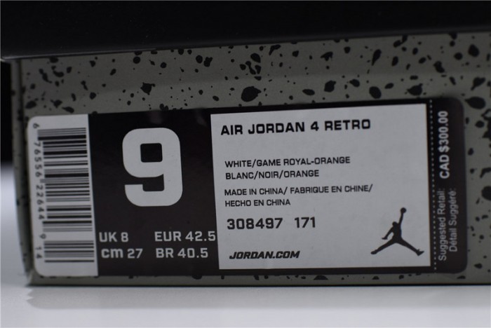 air jordan 4 white/bright crimson-royal blue 308497-171