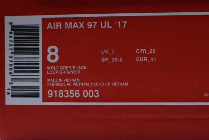 nike air max 97 ultra 17 silver red 918356-003