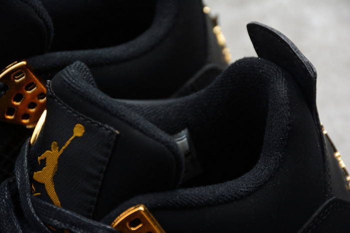 air jordan 4 “royalty” black/metallic gold-white mens 308497-032