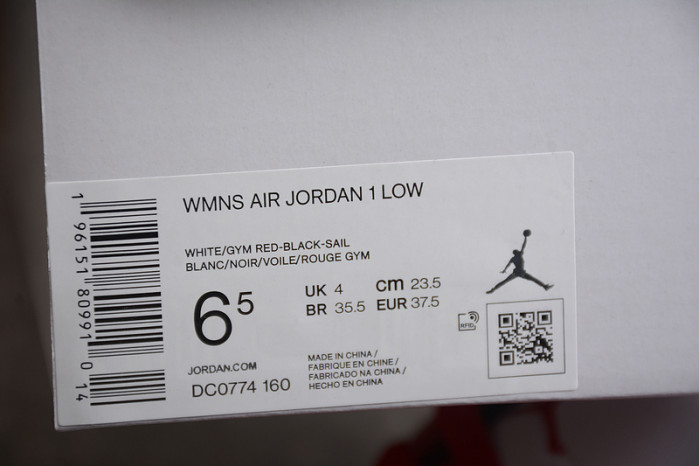 jordan 1 low reverse black toe dc0774-160
