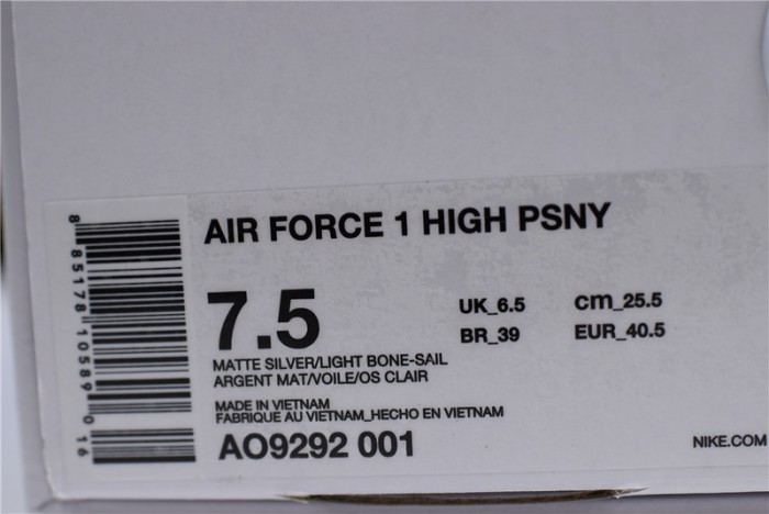 air force 1 high psny silver grey ao9292-001