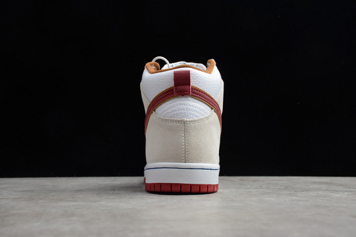 nike sb dunk high sail bright crimson cv9499-100