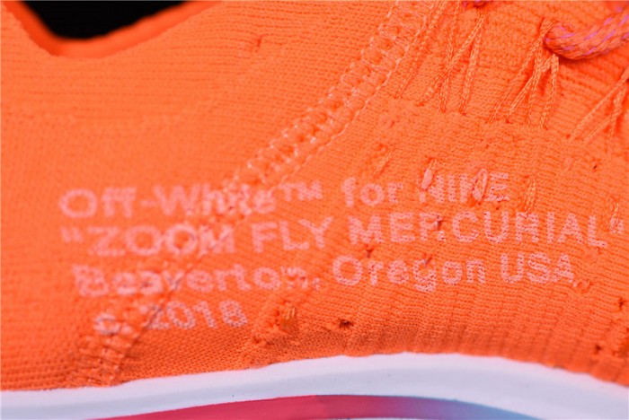 nike x ow zoom fly mercurial flyknit total orange ao2115-800