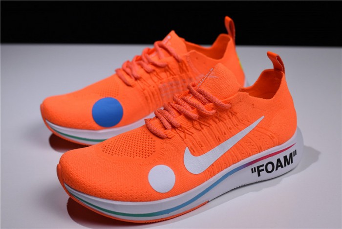 nike x ow zoom fly mercurial flyknit total orange ao2115-800