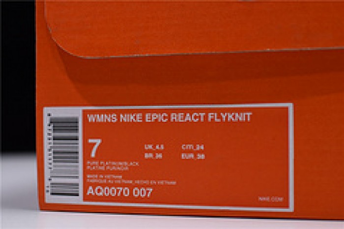 nike epic react flyknit pure platinum womens aq0067-007