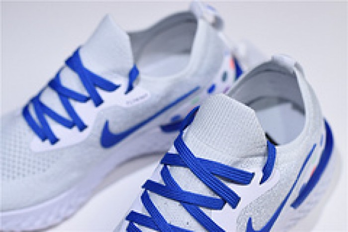 nike epic react flyknit white blue aq0067-993