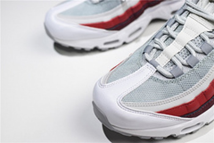 nike air max 95 essential mens white-grey-red running shoes 749766 103