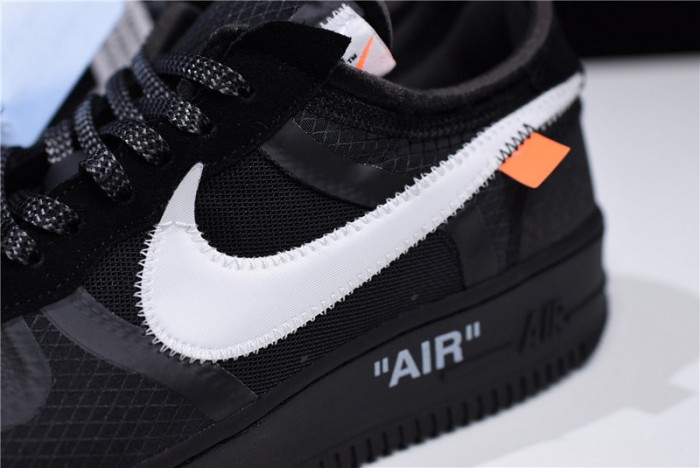 ow nike air force 1 low black ao4606-001