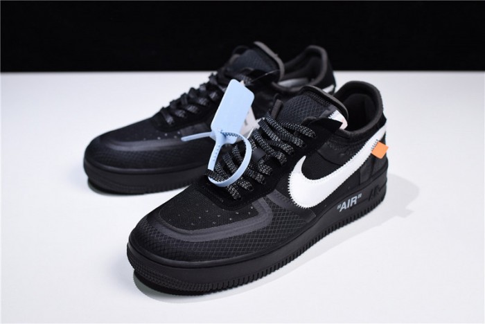 ow nike air force 1 low black ao4606-001