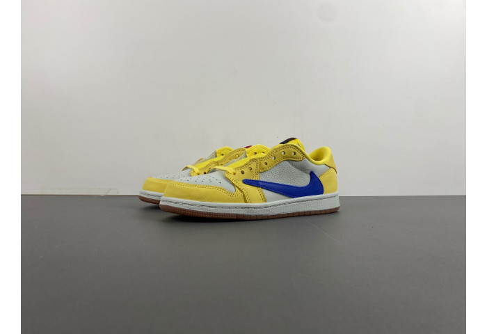 TRAVIS SCOTT X AIR JORDAN 1 LOW Canary KIDS DZ4137 700