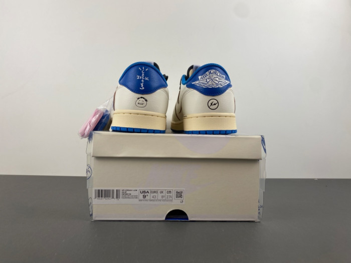 Air Jordan 1 Retro Low Fragment x Travis Scott Sail Military Blue DM7866-104