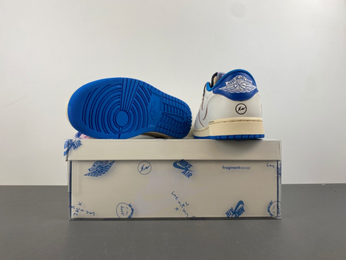 Air Jordan 1 Retro Low Fragment x Travis Scott Sail Military Blue DM7866-104